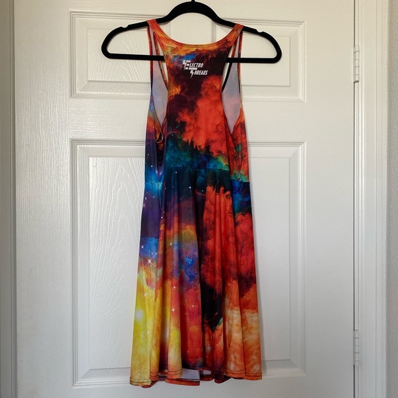 Rainbow Galaxy Racerback Flowy Rave Dress - Picture 5 of 6